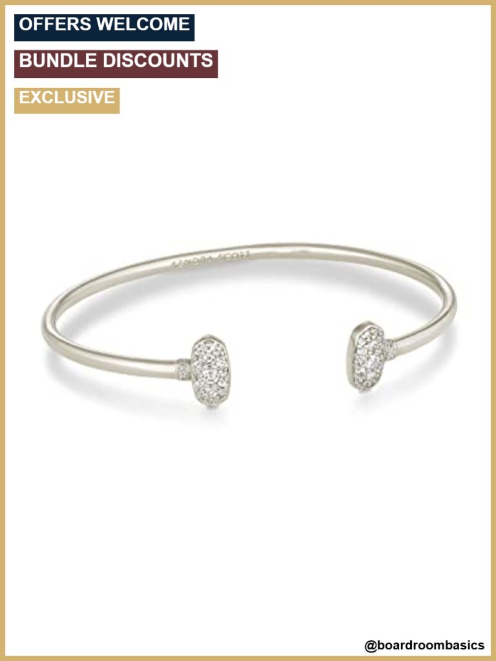 Crystal Cuff Bracelet Stackable Sparkle Fashion Jewelry for Women